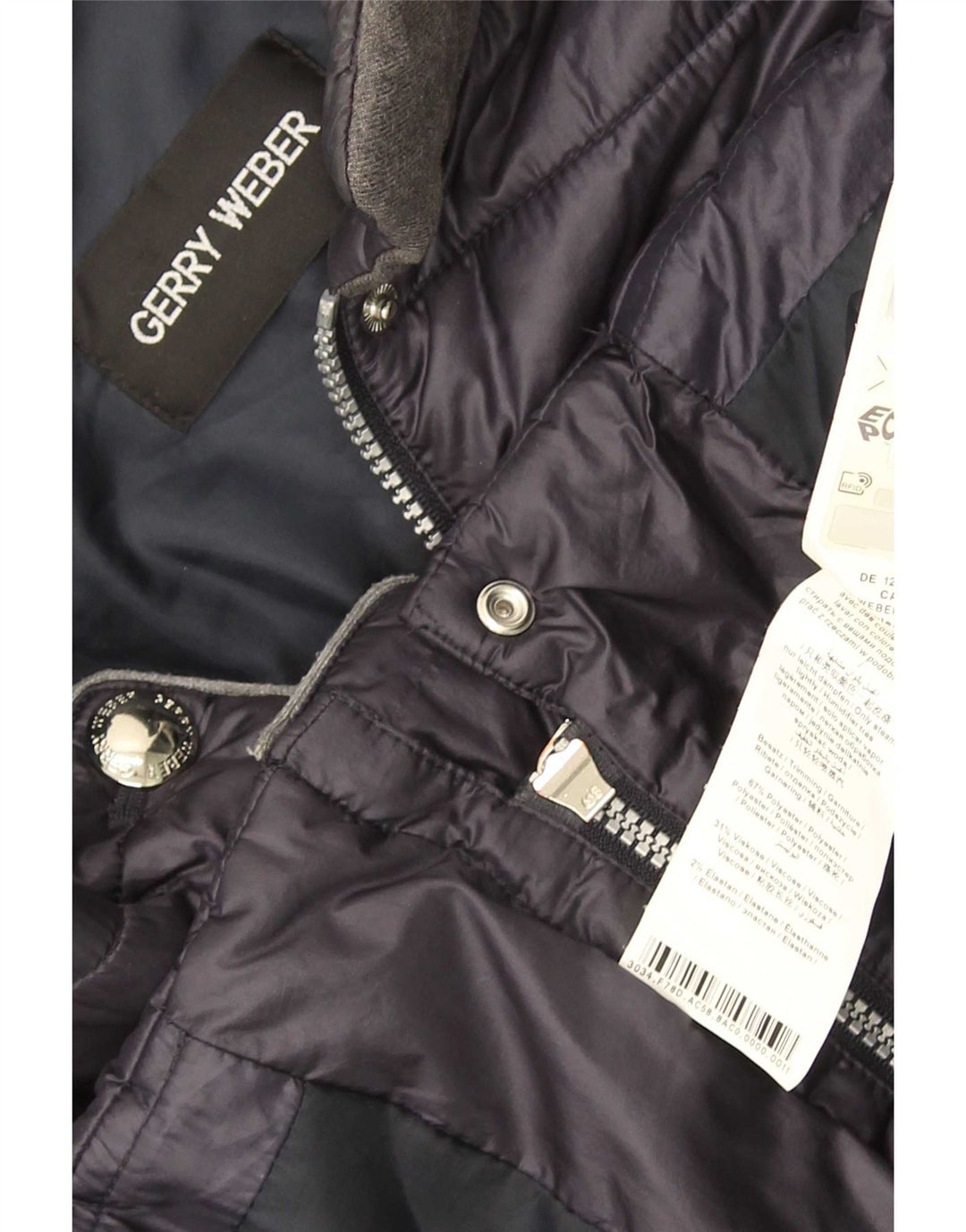Giacca imbottita da donna Gerry Weber UK 14 grande poliestere blu navy