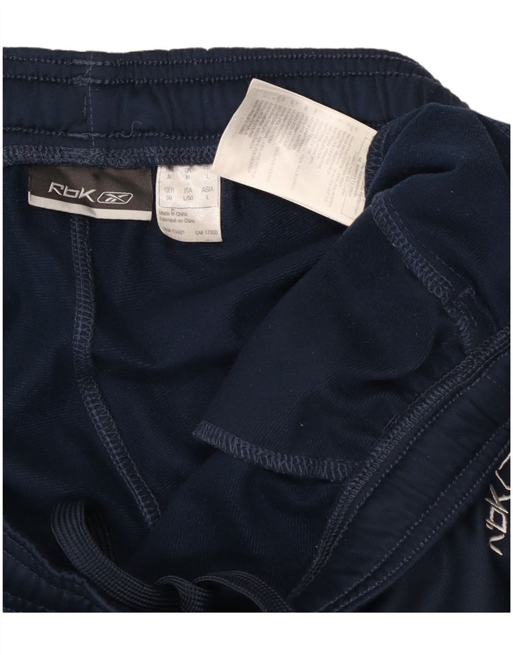 Pantaloni da tuta Reebok da uomo in poliestere color block medio blu navy