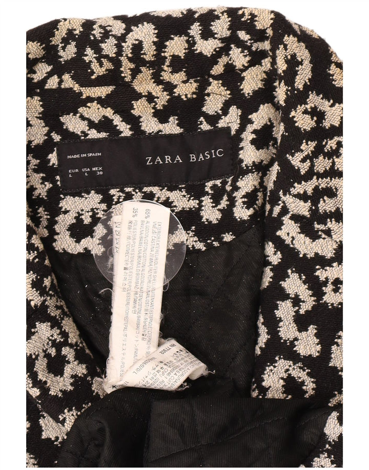 Soprabito aperto da donna Zara con motivo astratto UK 14 grande cotone nero