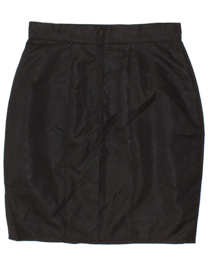 VINTAGE Womens Abstract Pattern Pencil Skirt W28 Medium  Black Vintage Vintage and Second-Hand Vintage from Messina Hembry 