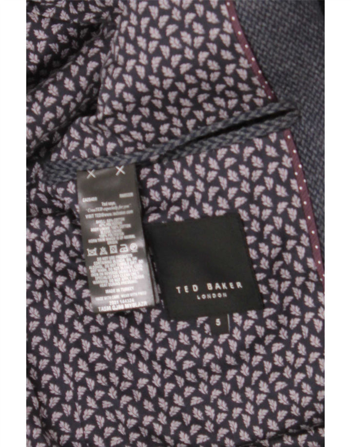 Giacca blazer da uomo a 2 bottoni Ted Baker taglia 5 XL cotone blu navy