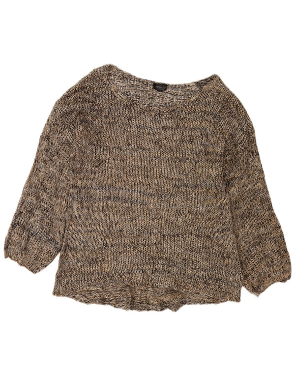 Topshop Maglione da donna con scollo a barca UK 12 Marrone medio screziato