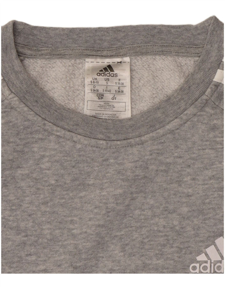 Felpa oversize da donna ADIDAS UK 8/10 piccola grigia screziata