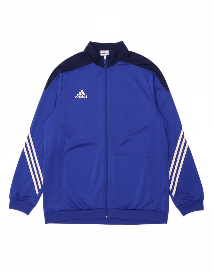 ADIDAS Mens Tracksuit Top Jacket XL Blue Colourblock Polyester