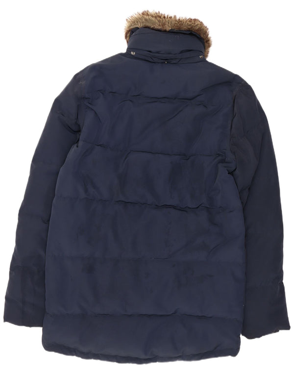 Cappotto imbottito da uomo Tommy Hilfiger UK 36 piccolo poliestere blu navy