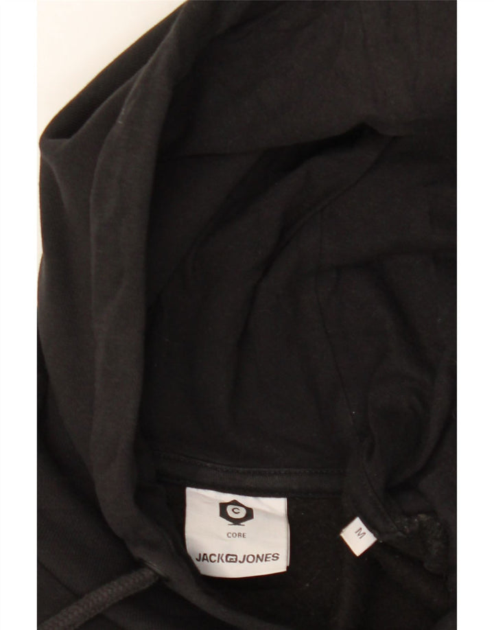 JACK & JONES Mens Graphic Hoodie Jumper Medium Black Cotton Vintage Jack & Jones and Second-Hand Jack & Jones from Messina Hembry 