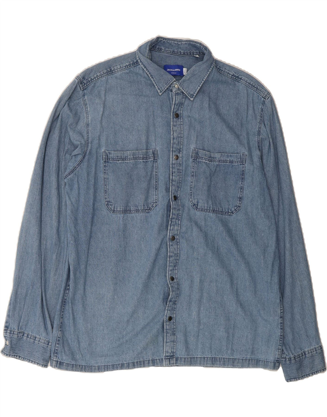 JACK & JONES Mens Denim Shirt 2XL Blue Cotton Vintage Jack & Jones and Second-Hand Jack & Jones from Messina Hembry 