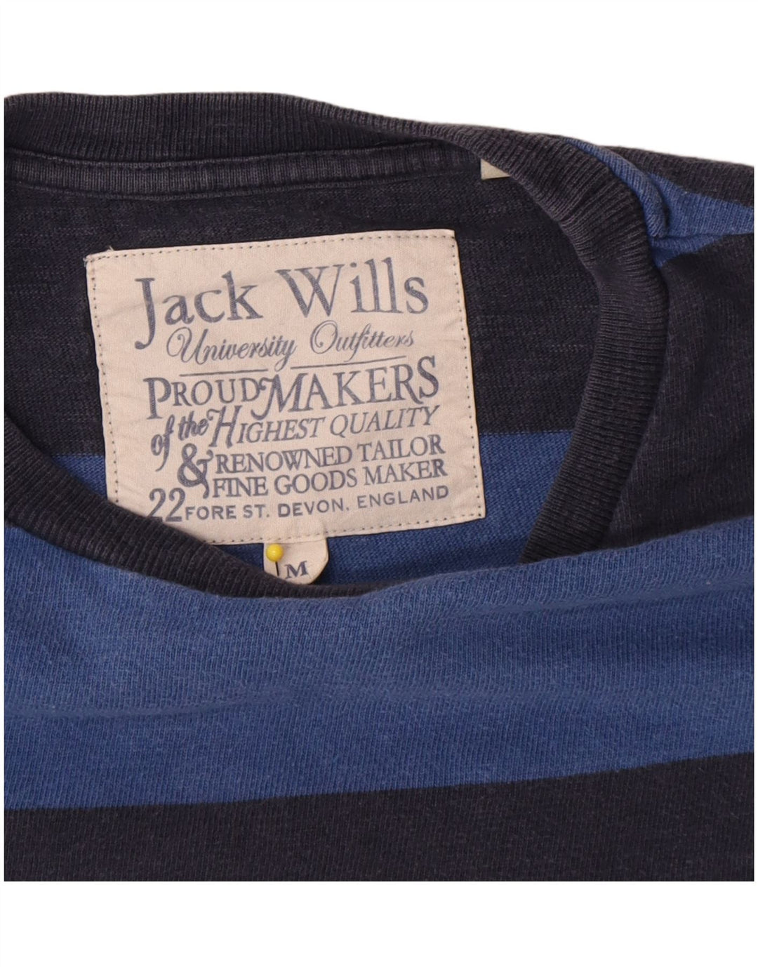 T-shirt da uomo Jack Wills Top in cotone a righe blu navy medio
