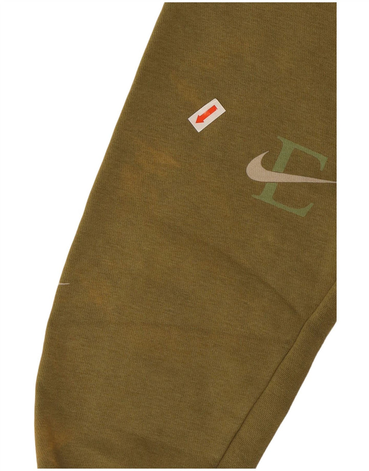 Felpa con cappuccio grafica Nike da uomo in cotone kaki medio