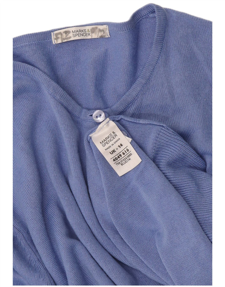Maglione cardigan da donna Marks & Spencer UK 14 grande acrilico blu