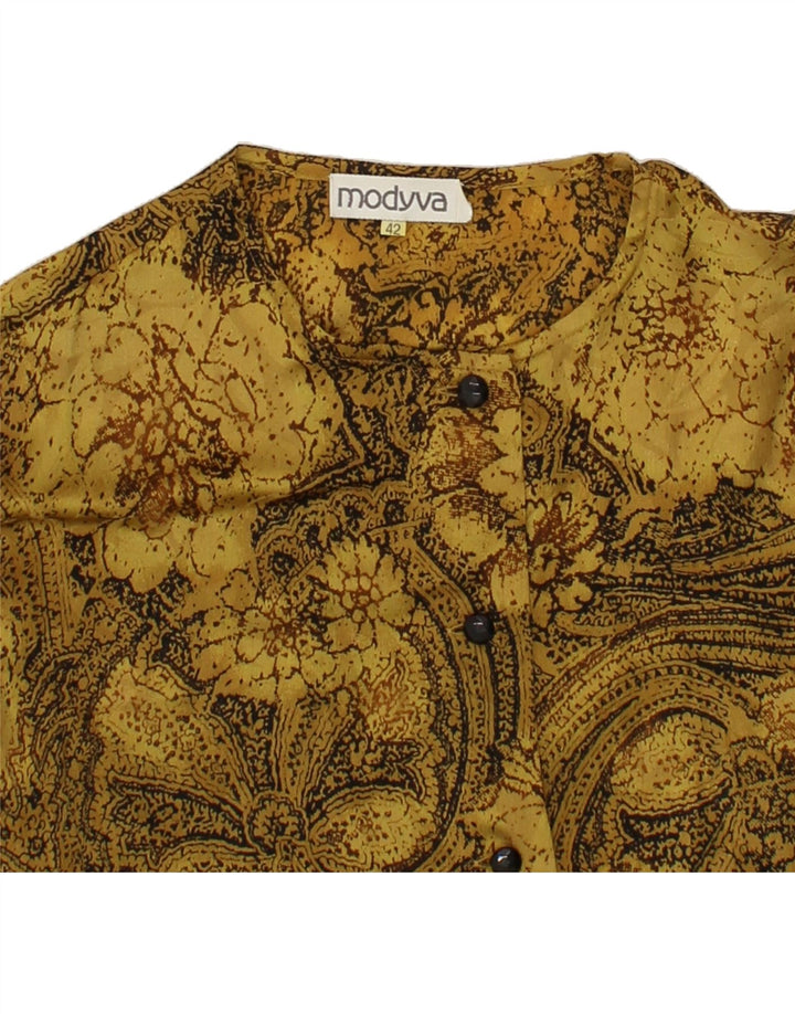 MODYVA Womens Shirt Blouse IT 42 Medium Beige Floral Vintage Modyva and Second-Hand Modyva from Messina Hembry 