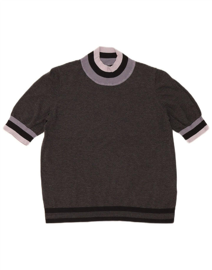 Maglione maglione collo alto da donna Cos UK 14 Blocco colore grigio medio