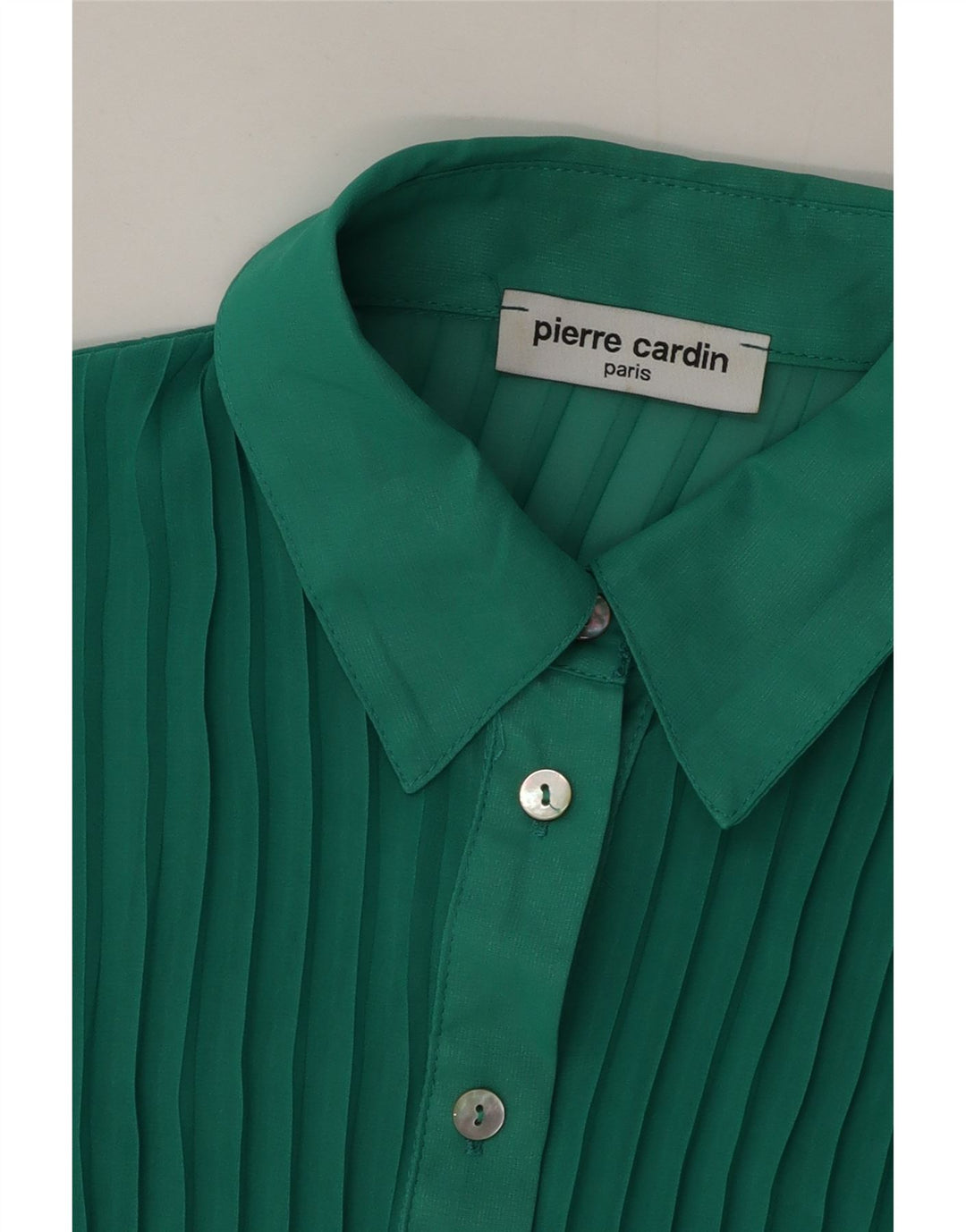 PIERRE CARDIN Womens Short Sleeve Shirt Blouse UK 14 Medium Green