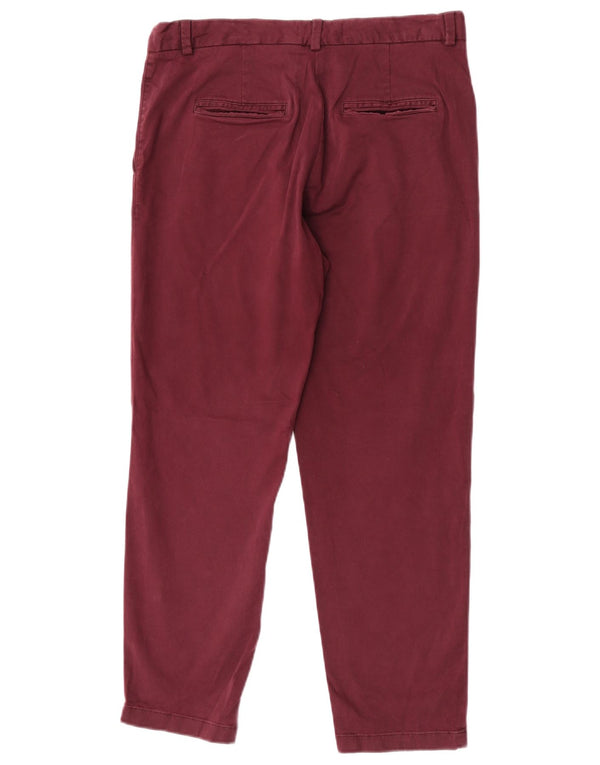 Pantaloni chino affusolati da donna Marks & Spencer UK 12 medio W28 L26 Borgogna