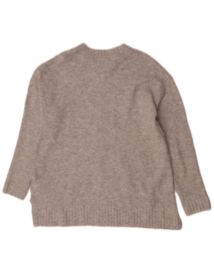 Maglione maglione girocollo da donna Marks & Spencer UK 14 Acrilico grigio medio