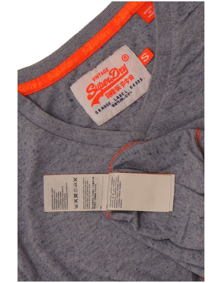 T-shirt da uomo Superdry Top Small in cotone chiazzato blu
