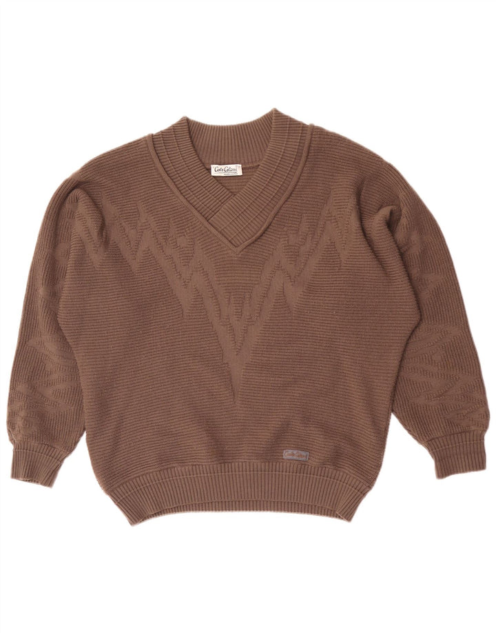 Maglione da uomo con scollo a V Carlo Colucci XL Marrone