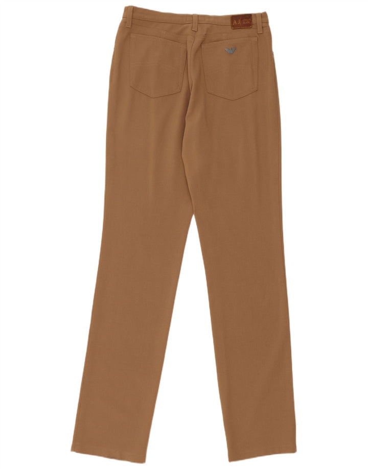Pantaloni casual slim da donna Armani W30 L34 poliestere marrone