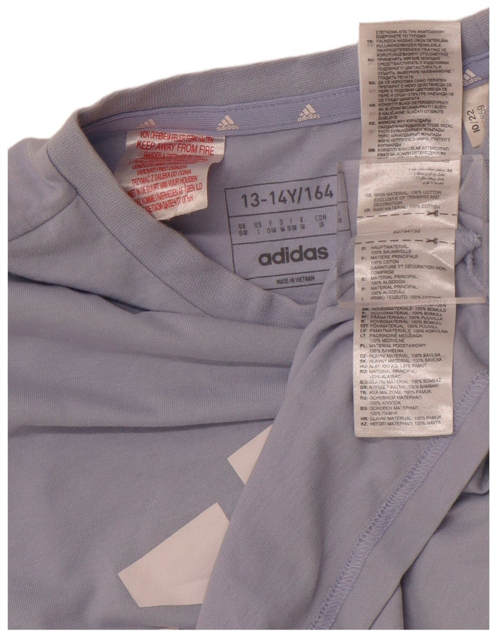 T-shirt grafica ADIDAS per bambina 13-14 anni in cotone blu