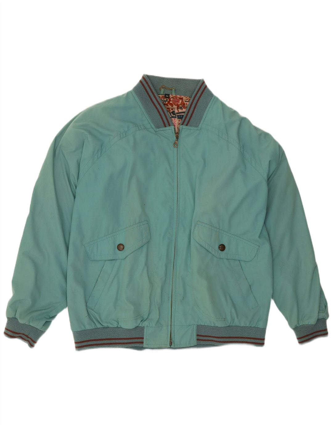 Giubbotto bomber vintage da uomo IT 54 2XL Poliestere a righe blu