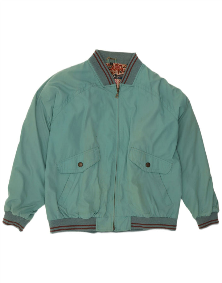 Giubbotto bomber vintage da uomo IT 54 2XL Poliestere a righe blu
