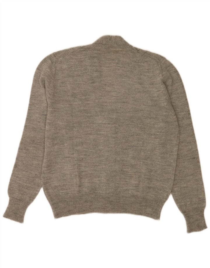 Maglione cardigan da uomo vintage grigio medio screziato