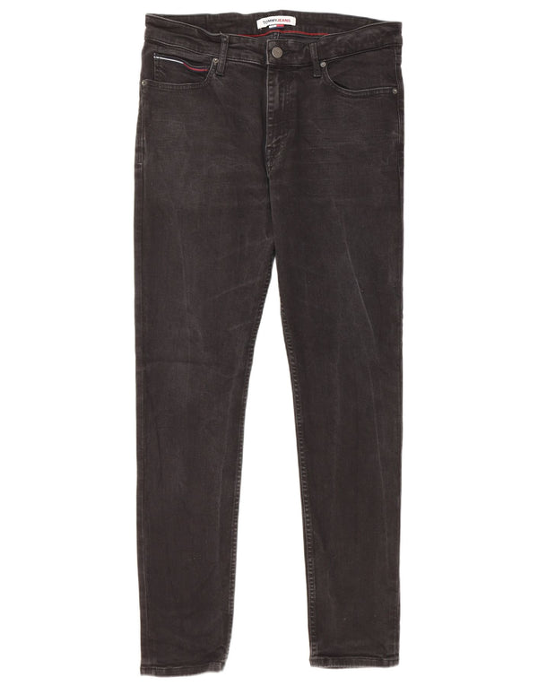 Jeans skinny da uomo Tommy Hilfiger W34 L32 cotone nero