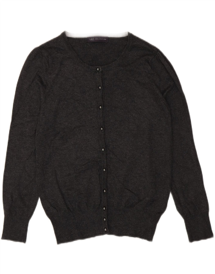 Maglione cardigan da donna Marks & Spencer UK 12 Viscosa grigio medio
