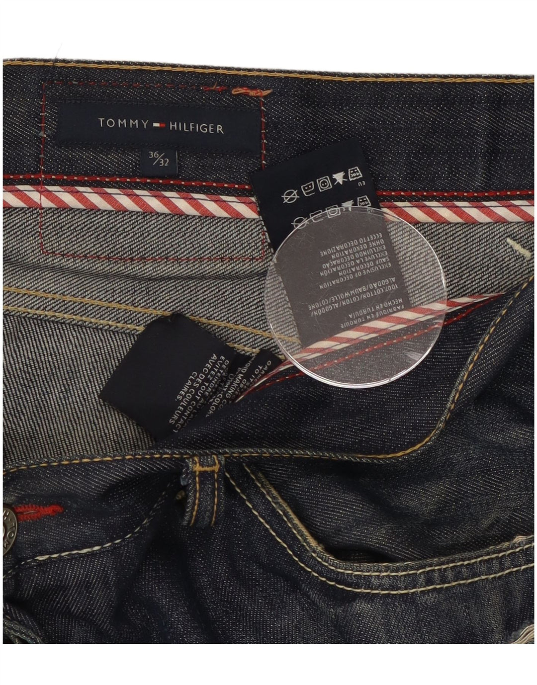 Jeans dritti da uomo Tommy Hilfiger W36 L32 cotone blu