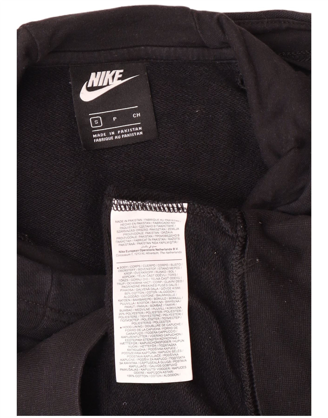 Felpa con cappuccio oversize da donna Nike UK 10 piccola in cotone nero