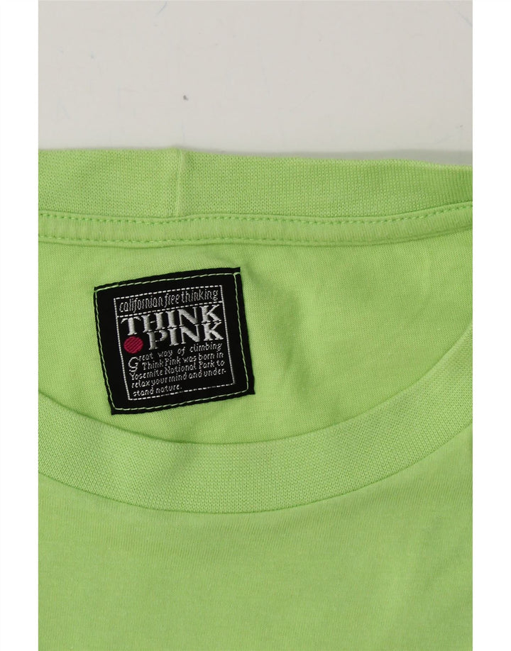 THINK PINK Mens T-Shirt Top XL Green Vintage Think Pink and Second-Hand Think Pink from Messina Hembry 
