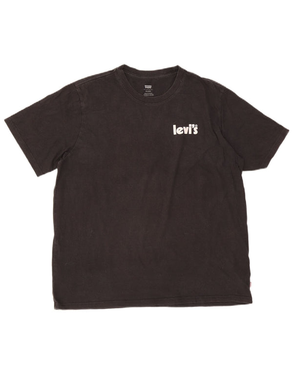 Levi's T-shirt grafica da uomo con vestibilità rilassata, grande, in cotone nero