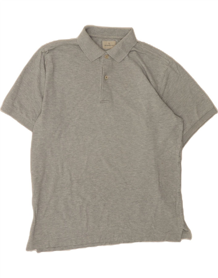 TRUSSARDI JEANS Mens Polo Shirt Large Grey Cotton Vintage Trussardi Jeans and Second-Hand Trussardi Jeans from Messina Hembry 