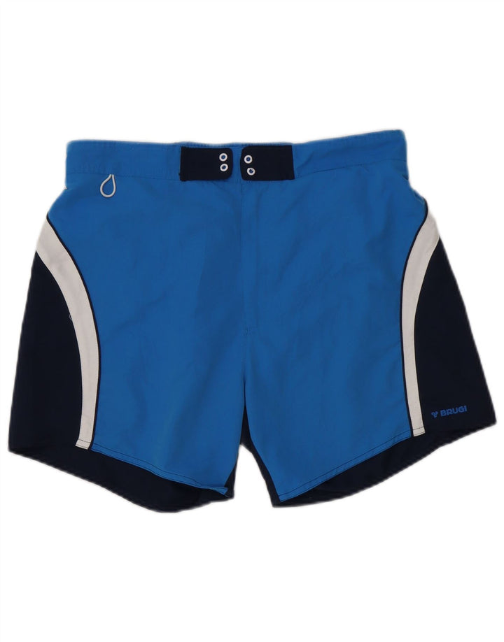 Pantaloncini da bagno da uomo Brugi in poliestere color block blu medio