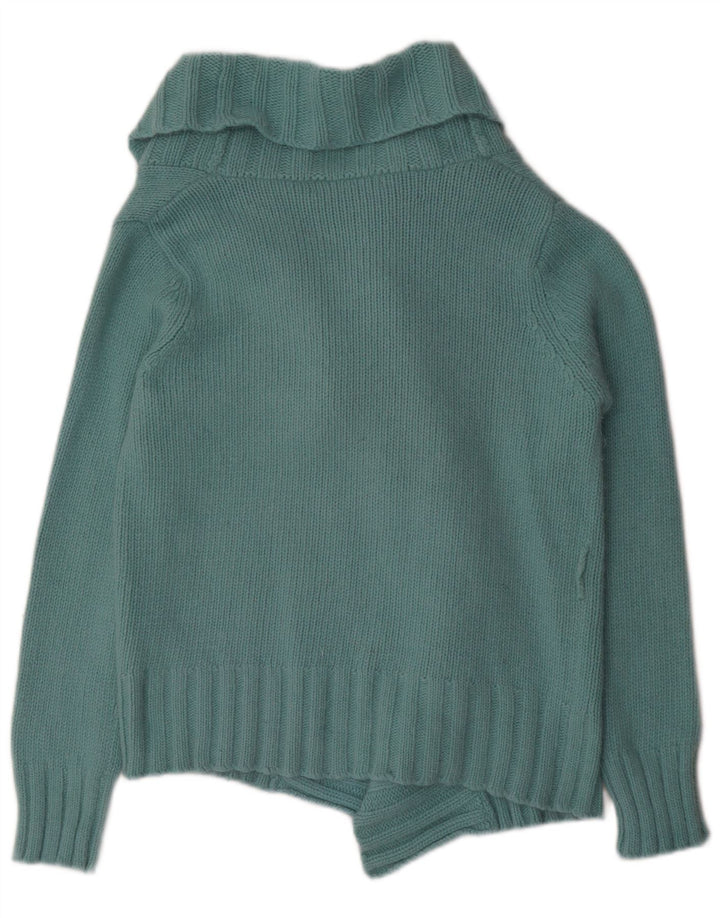 Maglione cardigan aperto da donna Zara UK 16 grande nylon turchese