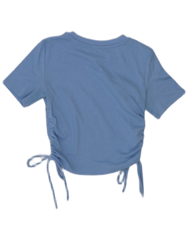 Top corto in camicetta corta da donna Zara UK 12 blu medio