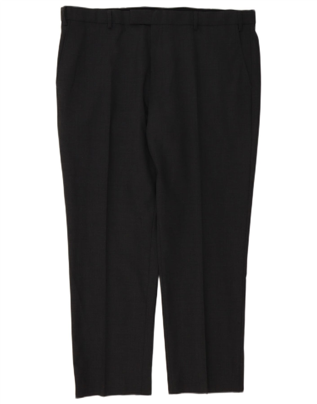 Pantaloni da abito regolari dritti da uomo Marks & Spencer W40 L29 lana grigia