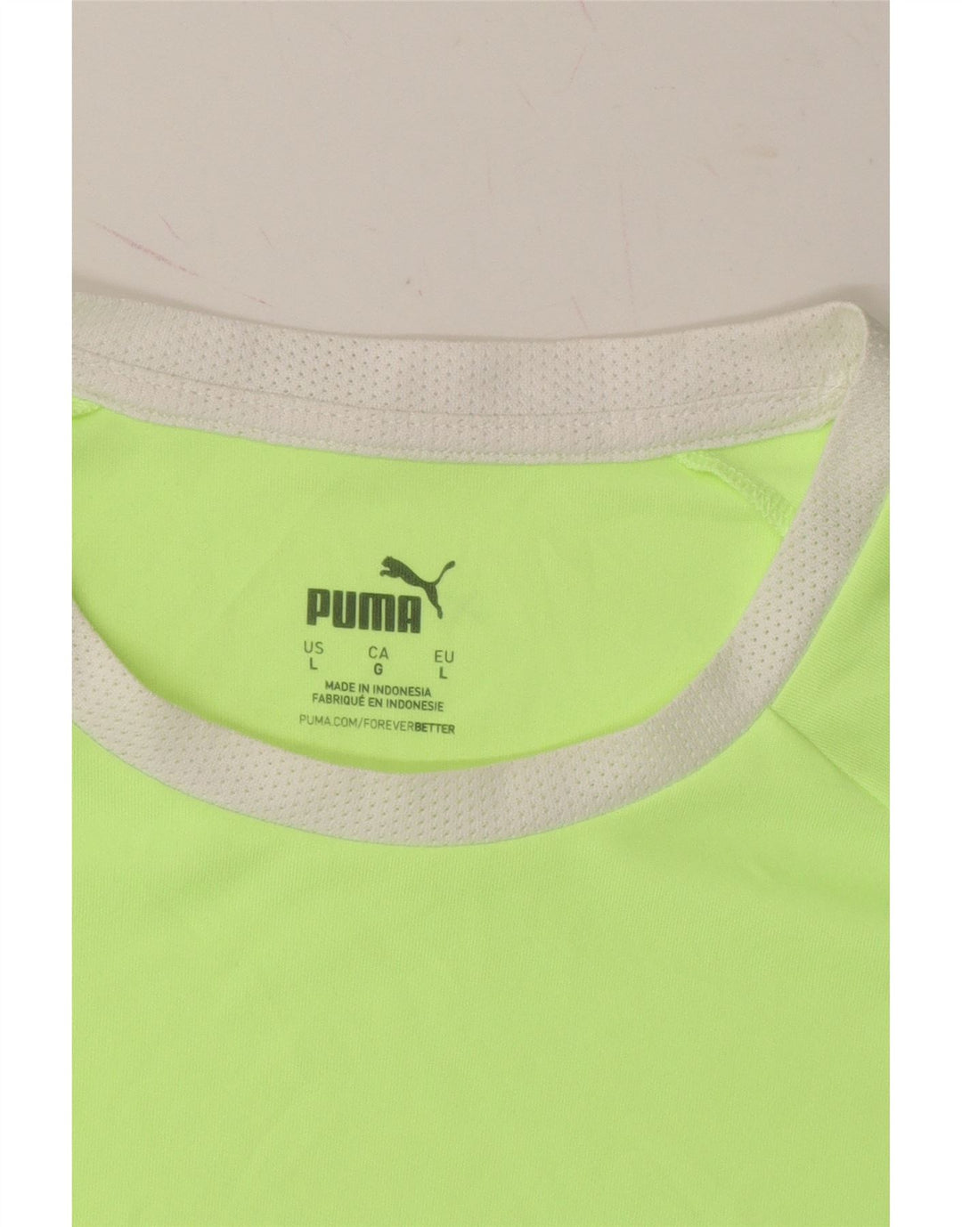 PUMA Mens T-Shirt Top Large Green Colourblock Polyester Vintage Puma and Second-Hand Puma from Messina Hembry 