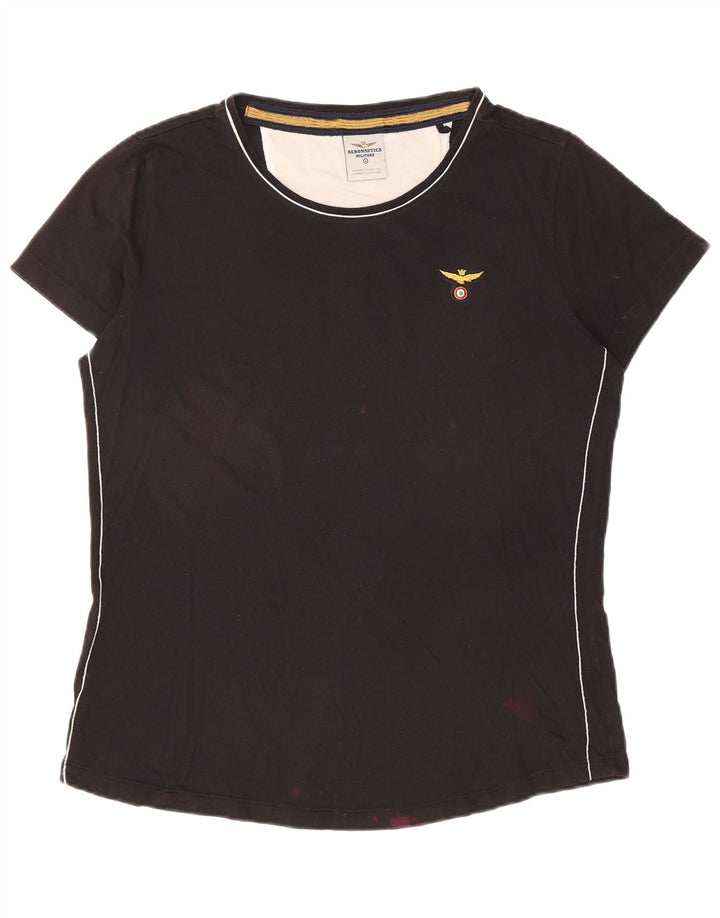 AERONAUTICA MILITARE Mens T-Shirt Top Medium Black