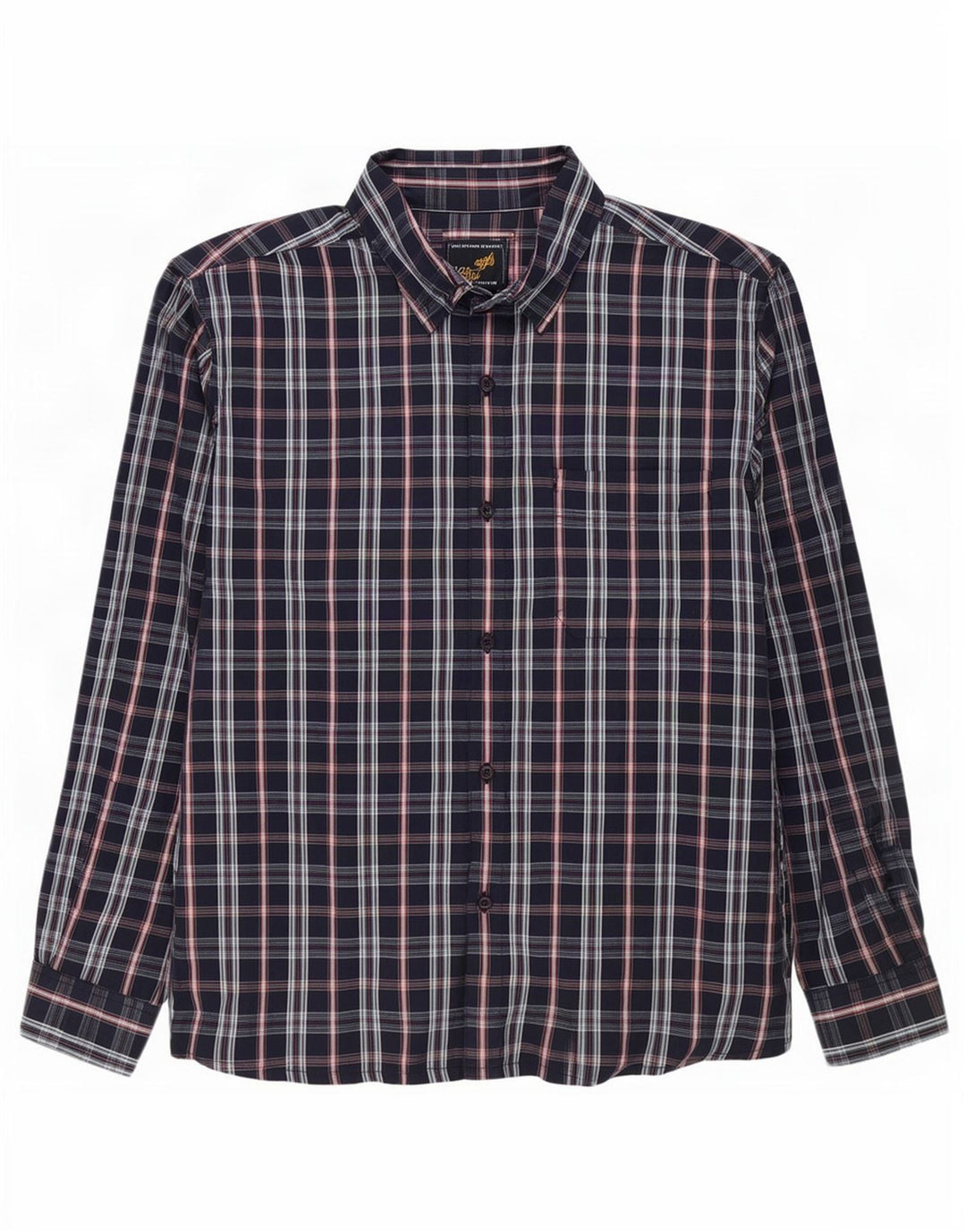 Camicia da uomo Wrangler in cotone a quadri blu navy medio
