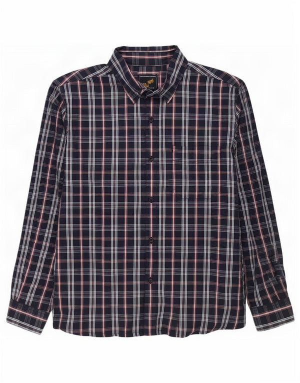 Camicia da uomo Wrangler in cotone a quadri blu navy medio