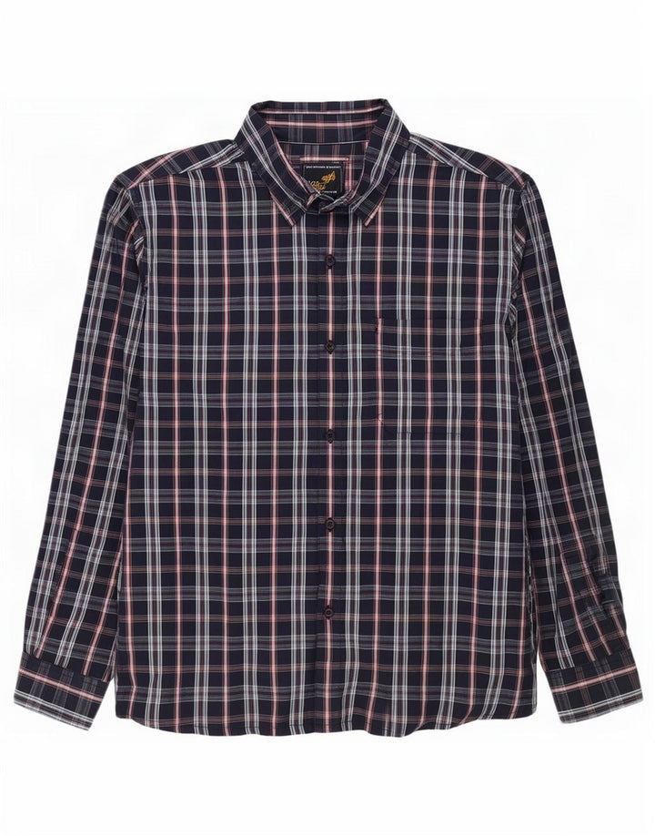 Camicia da uomo Wrangler in cotone a quadri blu navy medio