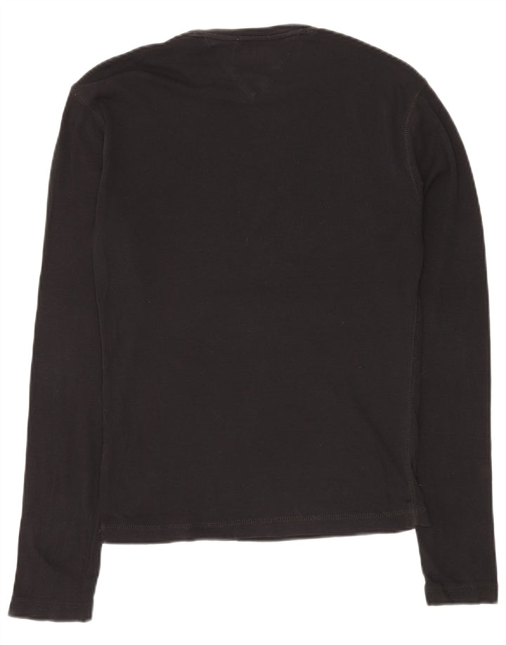 TOMMY HILFIGER Top da uomo manica lunga piccolo cotone nero