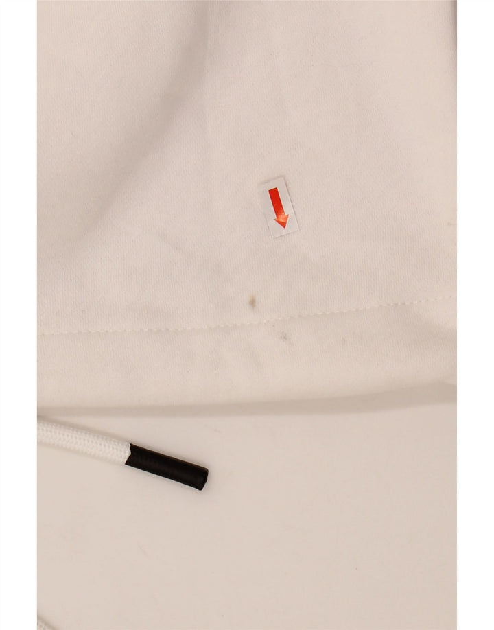 ELLESSE Womens Oversized Crop Graphic Sweatshirt Jumper UK 10 Small White