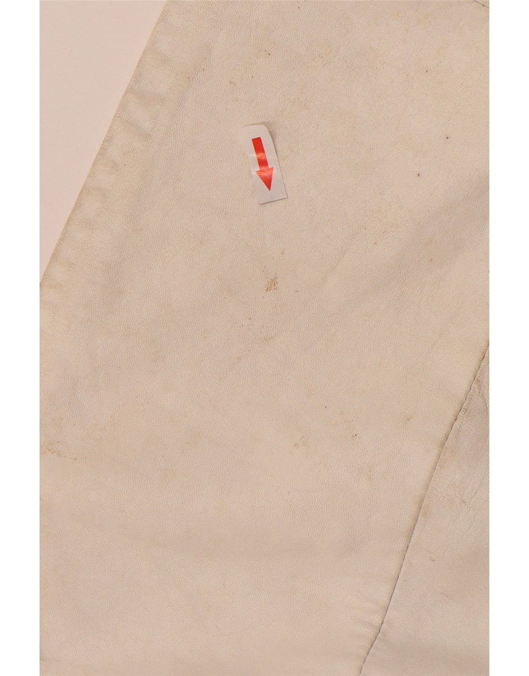 Set gonna vintage in pelle da donna in 2 pezzi UK 12 medio W26 bianco sporco