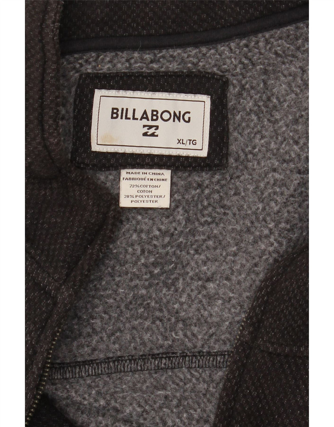 Giacca da ginnastica da uomo Billabong XL in cotone grigio