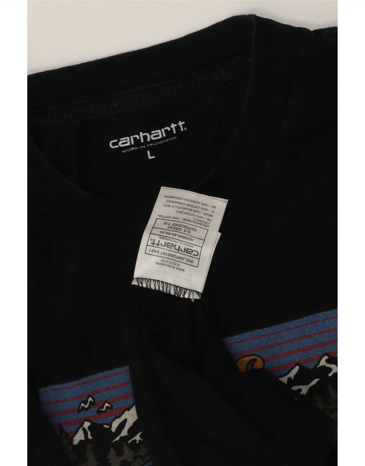 T-shirt grafica da uomo Carhartt Top grande in cotone nero