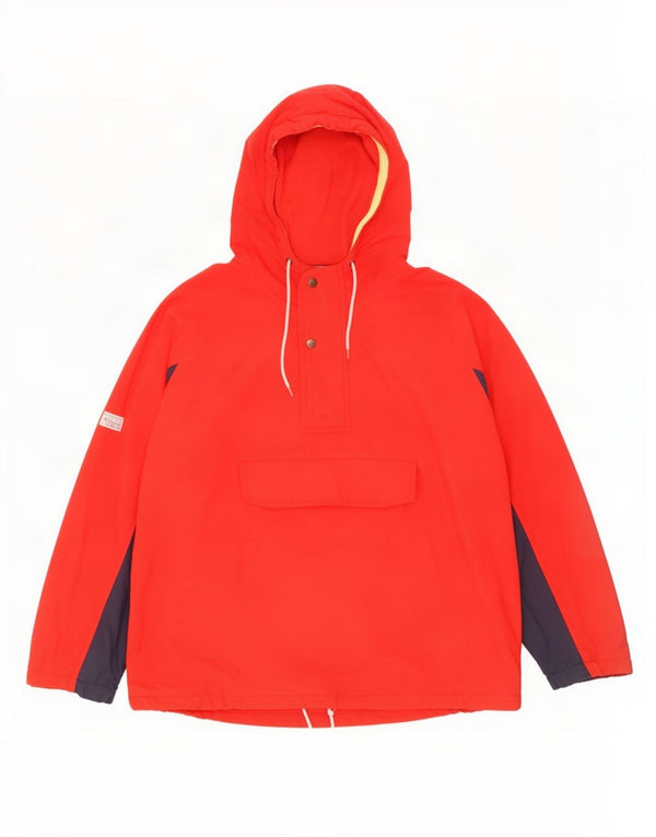 Gap Giacca anorak da uomo con cappuccio UK 40 Large Rosso Colorblock Nylon