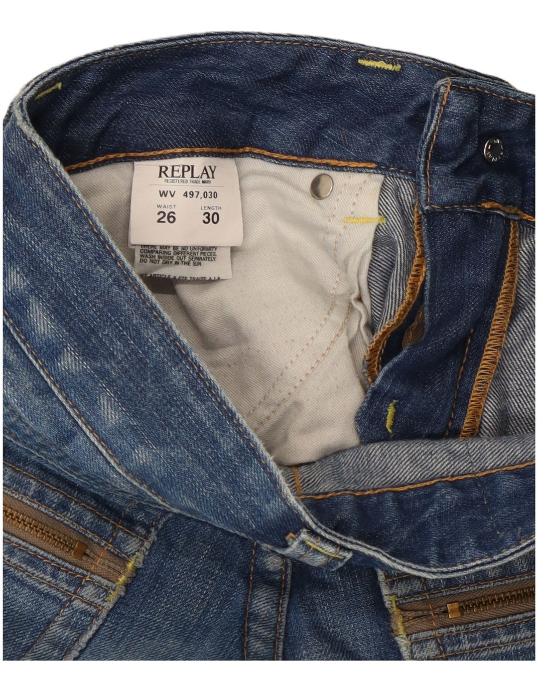 Jeans dritti da donna Replay W26 L30 cotone blu