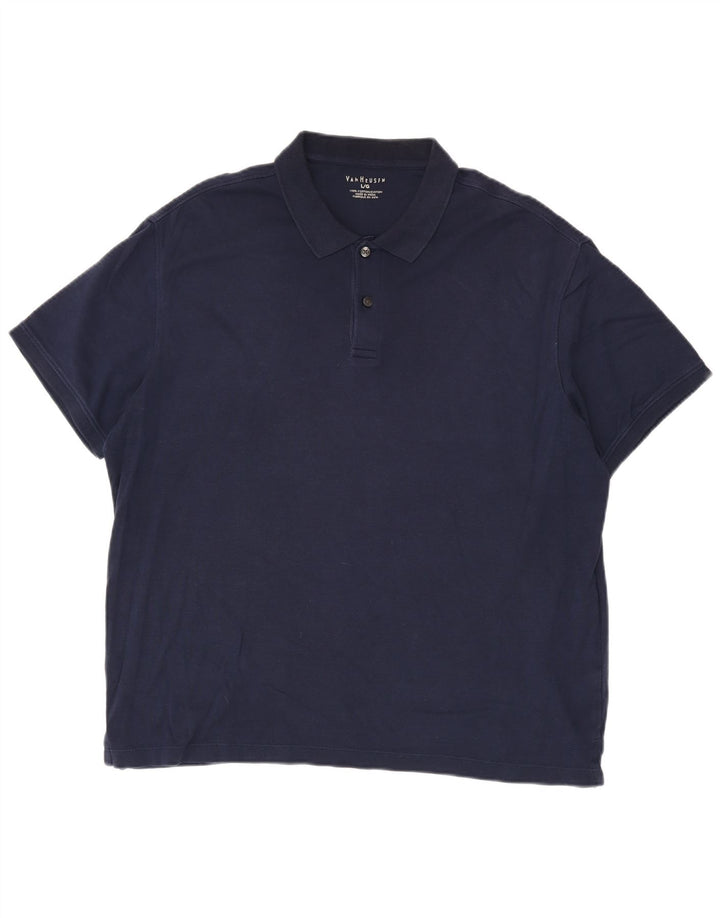 Polo da uomo Van Heusen grande in cotone blu navy